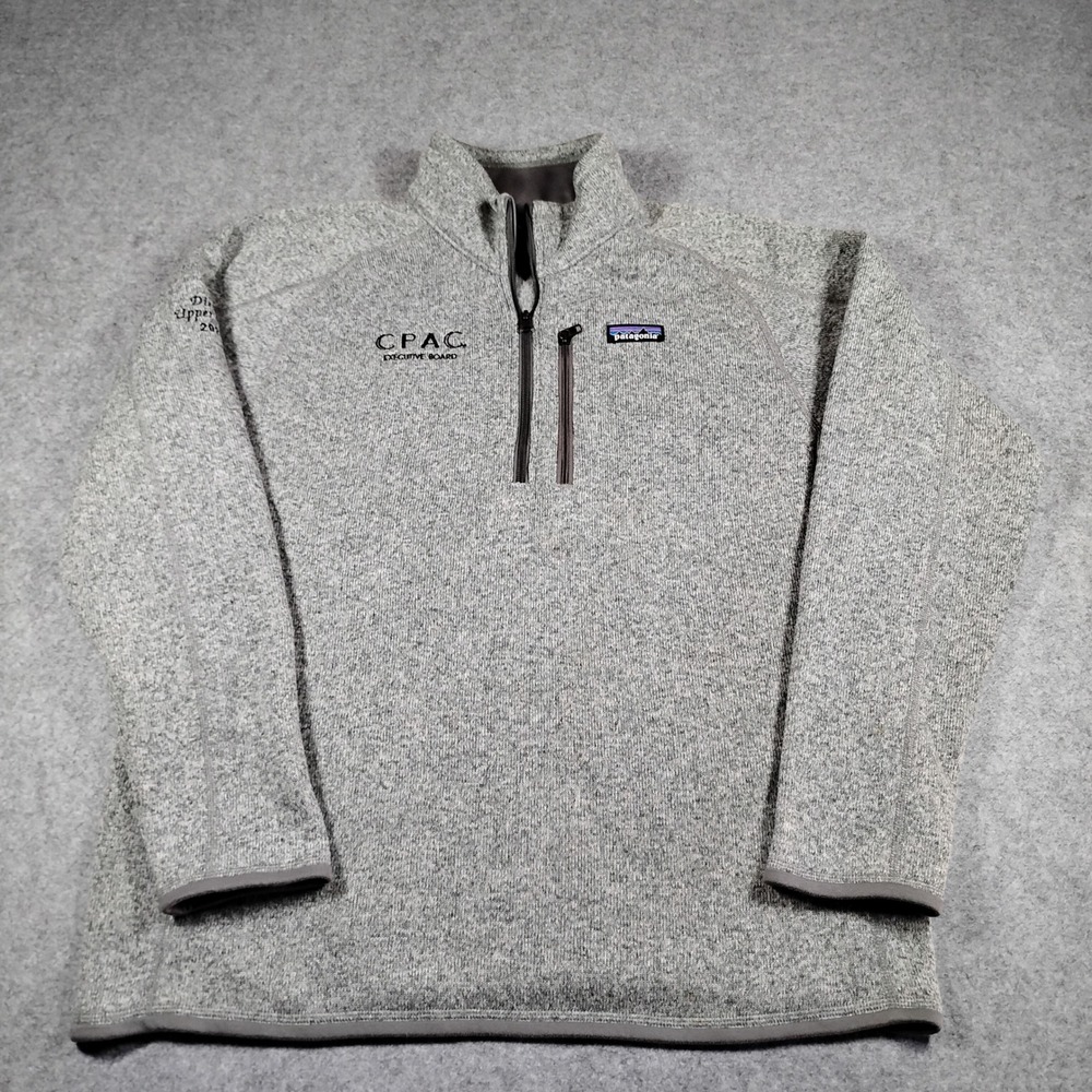 Patagonia Better Sweater 1/4 Zip‎ Fleece Mens Large Gray CPAC 25523 Stonewash